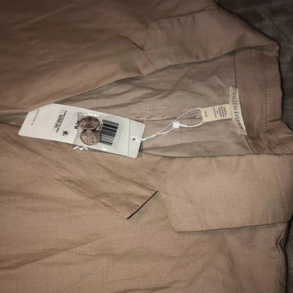 EILEEN FISHER Khaki ORGANIC Cotton Steel OVERSIZED JACKET M $298 NWT - Picture 10 of 11